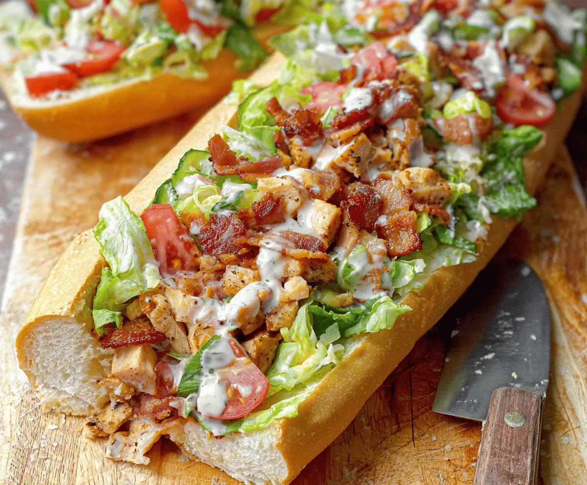 Easy Chopped Chicken Bacon Ranch Sub Recipe